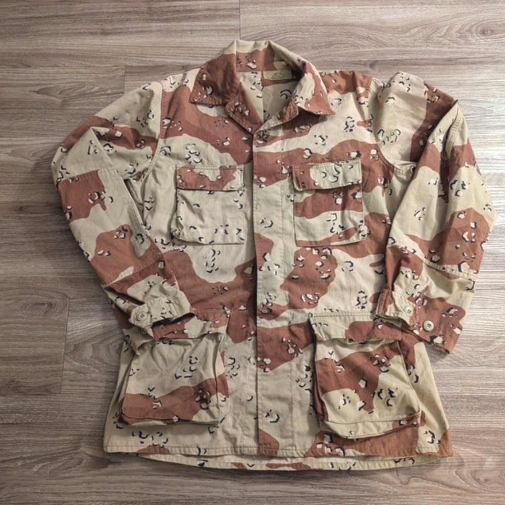 Vintage desert camo military field shirt L